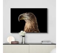 KEMEIQI Tableau abstrait moderne imprimé sur toile représentant un aigle nordique noir et blanc, idéal pour la décoration murale du salon (55 x 55 cm, sans cadre).