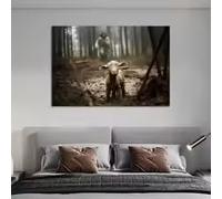 KEMEIQI Tableau mural vintage classique « Le Christ sauve l'agneau », affiche imprimée sur toile HD, décoration pour salon, chambre ou couloir (40 x 60 cm)