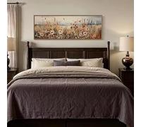 KEMEIQI Tableau rétro de fleurs sauvages, art floral rustique, décoration murale de ferme, art mural botanique minimaliste, art bohème au-dessus du lit (20x40cm/sans cadre)