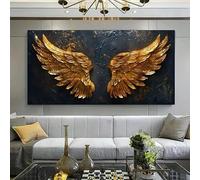 KEMEIQI Toile imprimée d'ailes d'ange dorées, style abstrait moderne, pour la décoration du salon et de la chambre (30 x 50 cm)