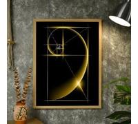 KEMEIQI Toile murale abstraite géométrique moderne minimaliste, décoration dorée, peinture contemporaine, grande taille, images de chambre (30 x 50 cm)