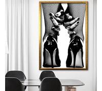 KEMEIQI Toile Peinture Femme Sexy Talon Haut Noir et Blanc Mode Nordique Mur Art Affiche Impression Moderne Décor À La Maison Photos 30x50cm Sans Cadre