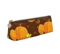 KemEng Automne Style Floral Automne Nature, Trousse à Crayons Triangulaire en Cuir avec Fermeture éclair, Trousse à Crayons Portable, Trousse à cosmétiques