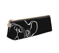 KemEng Bulldog français, Trousse à Crayons Triangulaire en Cuir avec Fermeture éclair, Trousse à Crayons Portable, Trousse à cosmétiques