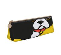 KemEng Bulldog français, Trousse à Crayons Triangulaire en Cuir avec Fermeture éclair, Trousse à Crayons Portable, Trousse à cosmétiques