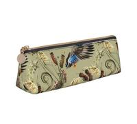 KemEng Canard Aquarelle, Trousse à Crayons Triangulaire en Cuir avec Fermeture éclair, Trousse à Crayons Portable, Trousse à cosmétiques