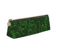KemEng Code Informatique décimal Vert du Programmeur, Trousse à Crayons Triangulaire en Cuir avec Fermeture éclair, Trousse à Crayons Portable, Trousse à cosmétiques