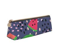 KemEng Conception de pastèque aux Fruits d'été, Trousse à Crayons Triangulaire en Cuir avec Fermeture éclair, Trousse à Crayons Portable, Trousse à cosmétiques