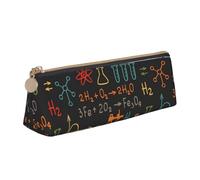 KemEng Expérience d'équation de Chimie pédagogique, Trousse à Crayons Triangulaire en Cuir avec Fermeture éclair, Trousse à Crayons Portable, Trousse à cosmétiques