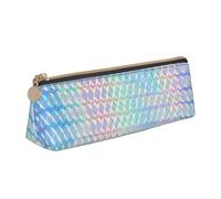 KemEng Hologramme coloré de Couleur Arc-en-Ciel holographique, Trousse à Crayons Triangulaire en Cuir avec Fermeture éclair, Trousse à Crayons Portable, Trousse à cosmétiques