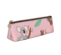 KemEng Koala Animal Sauvage Mignon Australien, Trousse à Crayons Triangulaire en Cuir avec Fermeture éclair, Trousse à Crayons Portable, Trousse à cosmétiques