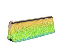 KemEng LGBT Gilter Arc-en-Ciel Gay, Trousse à Crayons Triangulaire en Cuir avec Fermeture éclair, Trousse à Crayons Portable, Trousse à cosmétiques