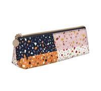 KemEng Modèles de terrazzo vectoriels sans Couture, Trousse à Crayons Triangulaire en Cuir avec Fermeture éclair, Trousse à Crayons Portable, Trousse à cosmétiques