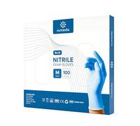 Kemes Gants jetables bleus 100 pièces Gants en nitrile Gants jetables Sans latex Sans poudre Pour l'alimentation, la médecine, les cosmétiques et l'usage domestique (M)
