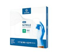 Kemes Gants jetables bleus 100 pièces Gants en nitrile Gants jetables Sans latex Sans poudre Pour l'alimentation, la médecine, les cosmétiques et l'usage domestique