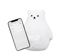 Kemi Goods Réveil Enfant Jour/Nuit avec Veilleuse LED - Contrôle Via Appli iOS/Android - Réveil Éducatif et Lumineux - Rechargeable - Apprentissage du Sommeil - Fille & Garçon
