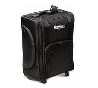 Kemier Mallette Maquillage en Nylon Souple à roulettes avec Pochettes, Organiseur Cosmétique Portatif de, Noir