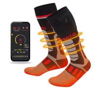 KEMIMOTO Chaussettes Chauffantes Rechargeables Électrique pour Homme Femme avec contrôle APP, Batterie de 5000 mAh Chauffage Chaussettes Coton avec 4 températures réglables pour Ski Camping Pêche