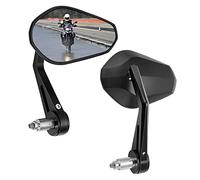 KEMIMOTO E9 Rétroviseurs Moto de Guidon, Lot de 2 Rétroviseurs Latéraux Moto Universel avec E-mark 7/8" 22m Embouts de Guidon