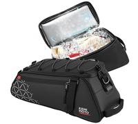 KEMIMOTO Sac de rangement 2 en 1 pour porte-bagages arrière de vélo, 8 L en PVC imperméable avec sacs isothermes amovibles de 6 L, pochette de rangement pour siège arrière de vélo avec épaule pour