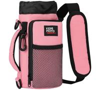 KEMIMOTO Sac porte-bouteille d'eau avec bandoulière réglable, porte-bouteille d'eau pour randonnée, camping, pêche, compatible avec YETI 946,2 ml, 1134 ml, 1,8 l, 1,8 l, rose, 1,3 l