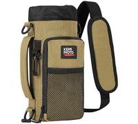 KEMIMOTO Sac porte-bouteille d'eau avec bandoulière réglable, pour randonnée, camping, pêche, compatible avec YETI Stanley SLM 946 ml, 1200 ml, 1800 ml, marron, 32 OZ, Toutes saisons