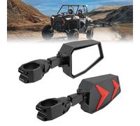 KEMIMOTO UTV Side View Mirrors Fits 1.75-2" Roll Bar Compatible with Polaris RZR 800 900 1000 XP Turbo Pioneer Rhino Mule Teryx Black Orange Blue Red Inserts, Adjustable Aluminum Clamp