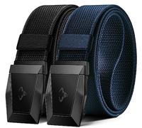 KEMISANT Ceinture Tactique, Ceinture Homme Travail Militaire Pompier 3,8cm,Boucle à Dégagement Rapide,2Paquet-Noir/Bleu Violacé2928,135cm/42-46" taille réglable