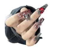 KEMKEY Modèles lourds, vêtements d'ongles faits à la main, vêtements rétro, Patch d'ongles croisés, Europe et états-unis(M)