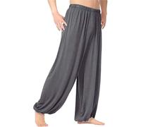 KEMKEY Pantalon Tai Chi Taille élastique Pantalon Kung Fu Confortable Coton et Lin Femmes et Hommes Pantalon de Sport Wing Chun léger,02,M