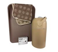 KEMMLIT Leander Nino Matelas à langer et surmatelas avec poubelle à couches KEMMLIT et 45 sacs poubelle (moka)