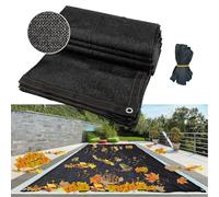 KemNet Bâche D'hivernage pour Piscine Rectangulaire Enterrées Et Hors Sol, Anti Feuilles Couverture Piscine D'hivernage en Maille Fine, Extérieur Bloquer Feuilles Mortes et Débris