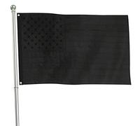 KEMNOLE Black American Flag 3x5 Ft Polyester US Flag with Stitched Stripes Embroidered Stars, Brass Grommets - Durable & Fade Resistant US Banner for All Weather