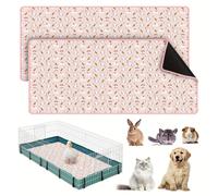 KEMORELA Litière lavable et réutilisable pour cochon d'Inde - Tapis de cage super absorbant, motif mignon de lapin, séchage rapide et facile à nettoyer. Litière pour petits animaux comme les cochons d