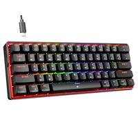 KEMOVE K61SE Clavier Gamer Mécanique 60% Câblé avec Clicky Interrupteur Bleu, RGB Anti-ghosting Compact 61Touches Gaming Clavier-US Layout,Noir