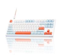 KEMOVE K87SE TKL Clavier de Jeu Mécanique, Interrupteur Bleu Clic, Rétroéclairage LED, Disposition US QWERTY, Clavier Filaire 75%, Touches Programmables, NKRO, Câble USB-C Amovible