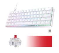 KEMOVE Snowfox Clavier de Jeu mécanique sans Fil avec câble 2.4GHz/Bluetooth 5.0/Type-C,RGB Hotswap Gateron Red Switch,PBT Keycap,Programmable,US Layout pour PC Windows Gamer Typist