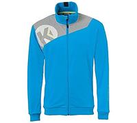 KEMPA - CORE 2.0 POLY JACKET - Veste Handball - Poches latérales zippées - Bleu Kempa/Gris Foncé Chiné - FR : XL (Taille Fabricant : XL)