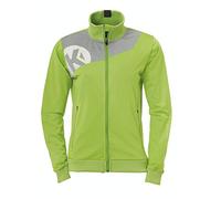 KEMPA - CORE 2.0 POLY JACKET - Veste Handball - Poches latérales zippées - Élastiques manches , Femme, Vert Espoir/Gris Foncé Chiné, M