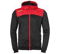 Kempa Emotion 2.0 Hood Jacket Sweatshirt Homme, Noir/Rouge/Jaune, L