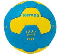 Kempa Ballon de handball Leo – souple et adhérent, entraînement et match, tailles 0–1 bleu/jaune