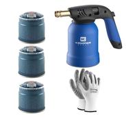 Kemper allume-feu + 3 bouteilles de gaz butane sûres + gants en cadeau