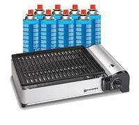 KEMPER - Barbecue Grill gaz 1900W Grille anti adhesive + 8 Cartouches gaz camping