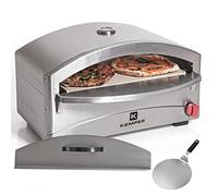 Four à pizza 4800W Barbecue gaz Inox Cuisson pierre réfractaire 250- 400°C Max Allumage piezo Chauffe rapide spatule - Kemper