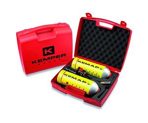 KEMPER - Kit Chalumeau à Gaz Professionnel 2 Bouteilles Propane KEMAP PRO 750 ml 2400°C, Allumage Piézo, Utilisation 360°, Soudobrasage, Plomberie, Mallette de Transport