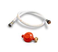 KEMPER - Kit de Connexion Gaz Propane 13kg - Détendeur 37 mbar avec Limiteur de Débit et Tuyau Flexible 1m - Raccords à Visser G1/2 et 20/150 - Installation Sécurisée