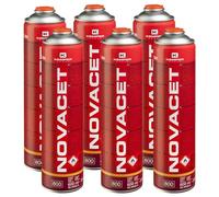 KEMPER - Pack de 6 Cartouches gaz 330g Butane Propane mix NOVACET 600ml Bonbonne gaz universelle valve 7/16