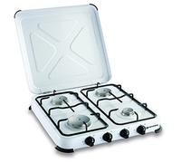 KEMPER - Plaque de cuisson gaz portable 4 feux - 4650 W - blanc laqué