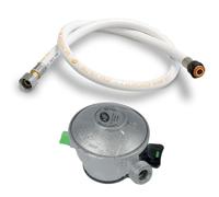 KEMPER - Tuyau Gaz Souple 2 mètres + Détendeur Propane Quick-On Valve 27mm Pack Flexible Gaz Pour Barbecue, Plancha Chauffage