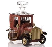 Kemstood Ensemble décanteur à whisky avec verres et support de voiture vintage (945 ml) - Ensemble décanteur à bourbon avec verres pour liqueur, vodka - Cadeaux à whisky pour homme